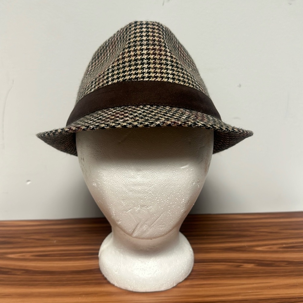 NWOT Cremieux Collection Brown Tweed Fedora Size L